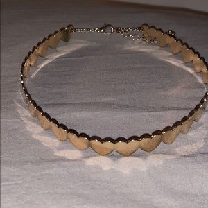 Gold heart choker